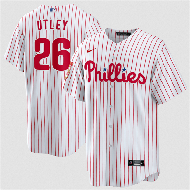 Men's Philadelphia Phillies #26 Chase Utley White 2026 Cool Base Stitched Jersey